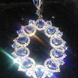 NEW Large 2.5" Tanzanite CZ Pendant Slide