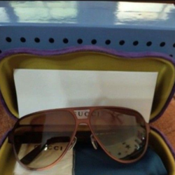 GUCCI GG 0227S 003   Oval Metal Sunglasses With Brown  Gradeint Lens 62mm Mens Or Women's! Great Deal