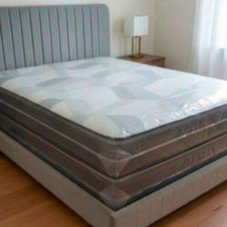 New Queen Size Bed Frame With Mattress New Bedroom Furniture Bed Set 