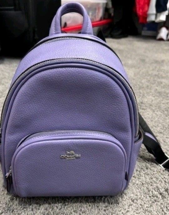 Coach Purple Leather Backpack 8.5"x8"x3" - Good Condition