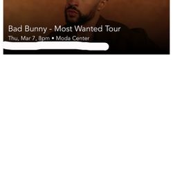 Bad Bunny Concert Ticket For Sale