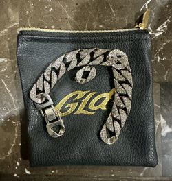 GLd Diamond Silver Link Bracelet For men