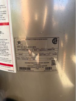 Whirlpool gas heater 50 gallons