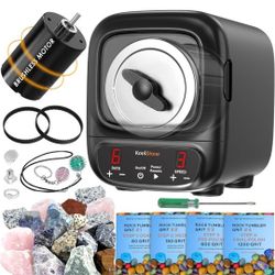 C1 Pro Max Brushless Rock Tumbler Kit - Extra Large 3LB Capacity, Up to 6X More Noise Cancelling, Ultra Quiet Rotary Polisher with Full Accessories, I