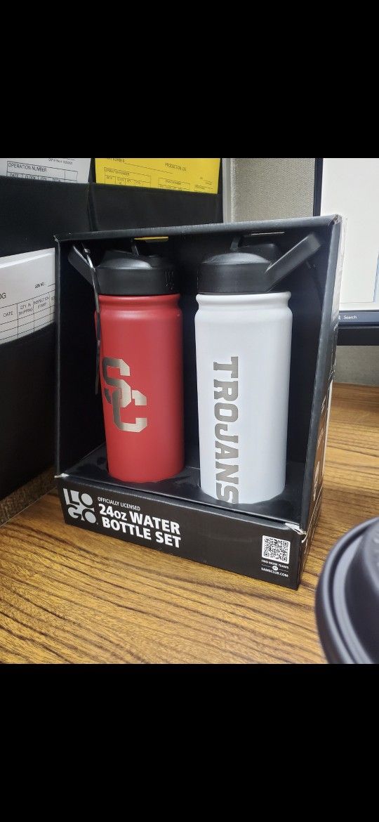 USC Trojans Logo 24 Oz. Water Bottle Set