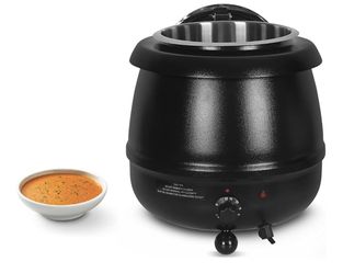 10L Food Soup Kettle Warmer, Commercial Electric Soup Warmer with Temperature Control, Stainless Steel Insert, for Gravy and Soup