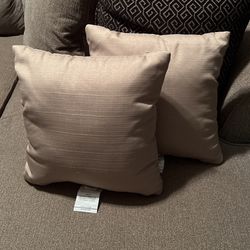 Lot Of 2 Mainstays Square Throw Pillow Tan - NEW
