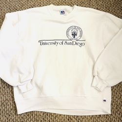 Vintage Russel Athletic University Of San Diego White Crewneck Size Large