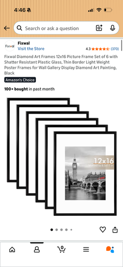 Pack of (5) black frames