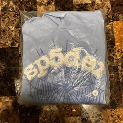 LIGHT BLUE SP5DER HOODIES