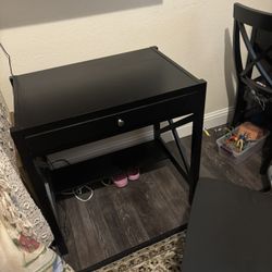 3 Small Desks With Chairs And Cubical Shelf