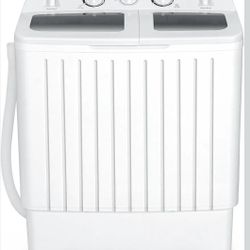 COSTWAY Portable Washing Machine, Twin Tub 20 Lbs Capacity, Compact Laundry Washer(12 Lbs) and Spinner(8 Lbs), Durable Design, Timer Control, Perfect 