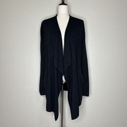 Barefoot Dreams Cozychic Lite Black Open Front Cardigan