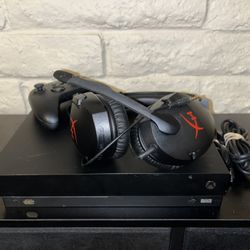 Xbox One X With Controller Headset And GTA V