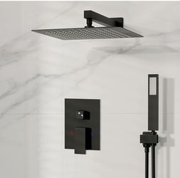 Brand New In The Box - Luxury Rainfall Shower Systems, Wall Mounted Shower Faucet Trim Kit Rough-In Valve Includes 12 Inch Rain Shower Head And Handhe