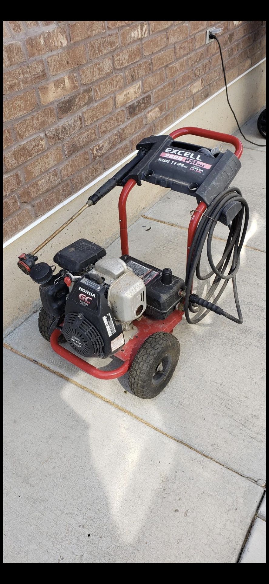 Honda pressure washer excell 2600 psi max