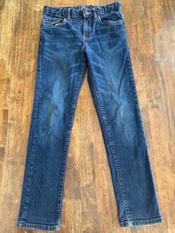 Lucky Brand Boys Jeans Size 12 Authentic Skinny Dark Wash Stretch Adjust Waist