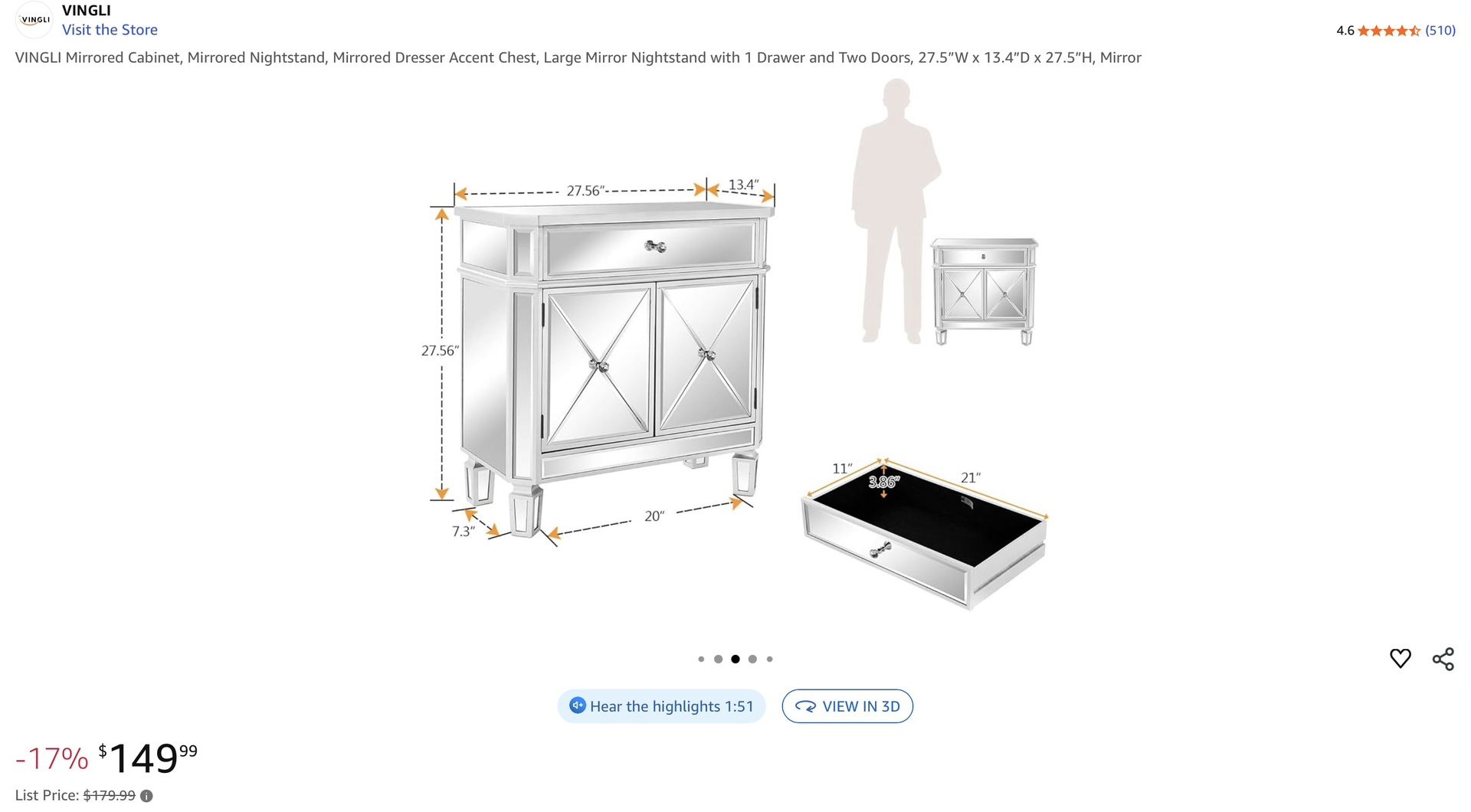 Mirror Night Stands (2)