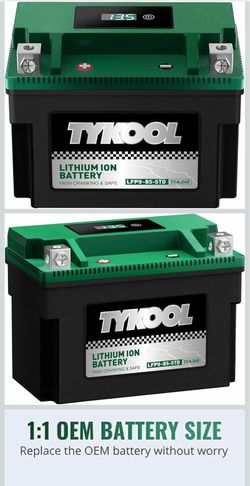 TYKOOL LFP9-BS-STD [+ -] Lithium Powersports Battery 240CCA 4Ah Digital Volt Readout IP66 for Ninja 400 Z650 Honda CBR600F4i KTM Duke 390 Suzuki GSX-R