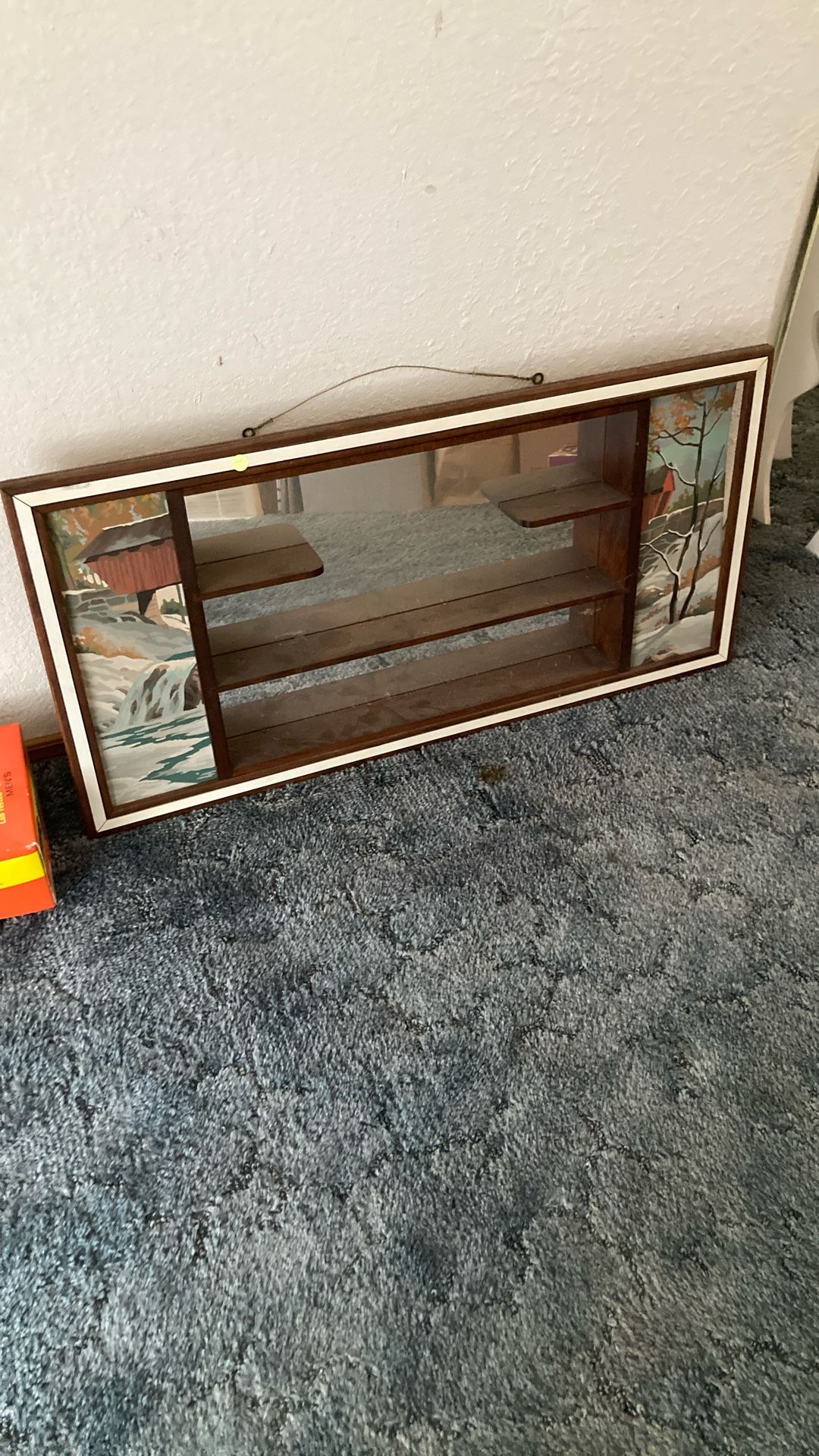 Antique Mirror Wall Shelf