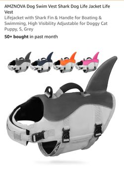 AMZNOVA Dog Swim Vest Shark Dog Life Jacket Life Vest