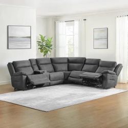 Zakary 5-piece Fabric Power Reclining Sectional With Power Headrests $1,249.99  ❗️2 parking spots inside❗️  ‼️Location • THE NEXT DEAL  📍1014 Coolidg