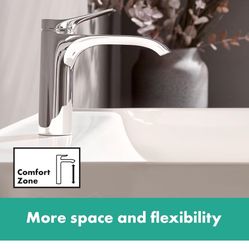 hansgrohe Vivenis Modern 1-Handle 1-Hole 7-inch Tall Bathroom Sink Faucet in Chrome, 75020001