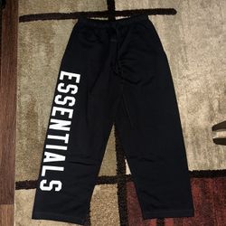 ESSENTIALS - Lounge Fleece Sweat Pants - JET BLACK