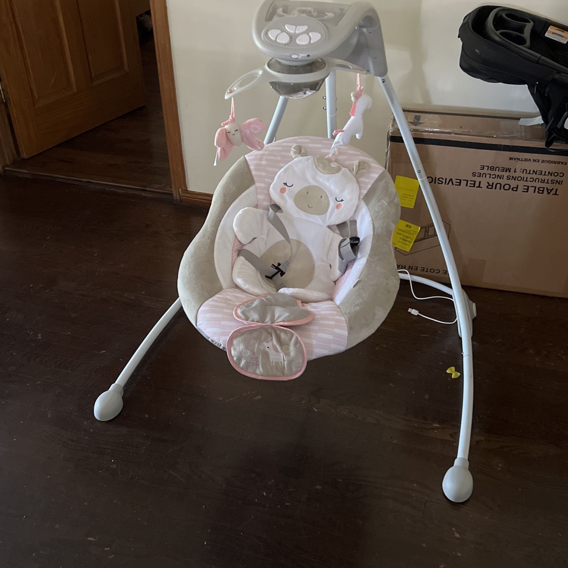 Ingenuity Inlighten Baby Swing - Easy-fold Frame & Light Up Mobile