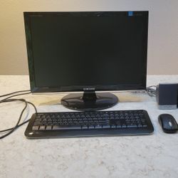 Samsung Monitor, Microsoft Wireless Keyboard & Mouse, Harman/Kardon Speakers 