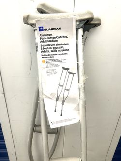 Brand New Aluminum Push-Button Crutches, Adult Medium