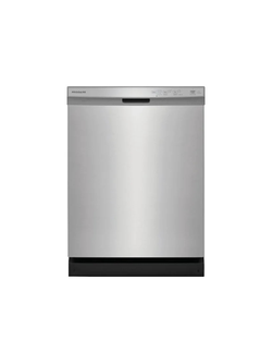 Frigidaire - 24 in Front Control Built-In Tall Tub Dishwasher in Stainless Steel with 4-cycles and DishSense Sensor Technology