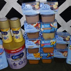 Gerber Apple Ceral, Enfomil Formula, Gerber Lil Bites, Gerber Baby Food