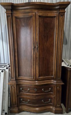 Traditional Wood Armoire with Drawers