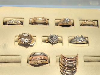 10kt 14kt Gold Diamond rings  Cz rings semanario ring