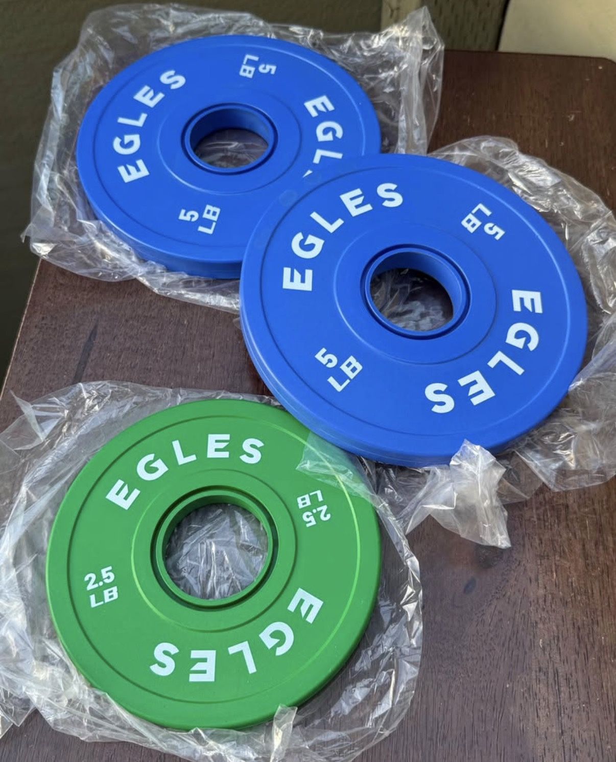Set of 5lb plates + Extra Green Plate