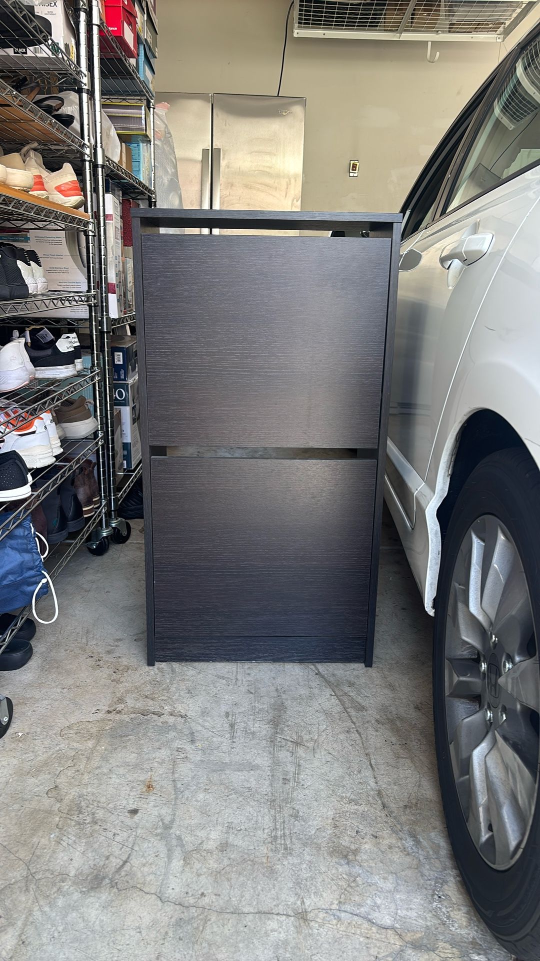 Wood Shoe Rack. 8 Pairs .Used.