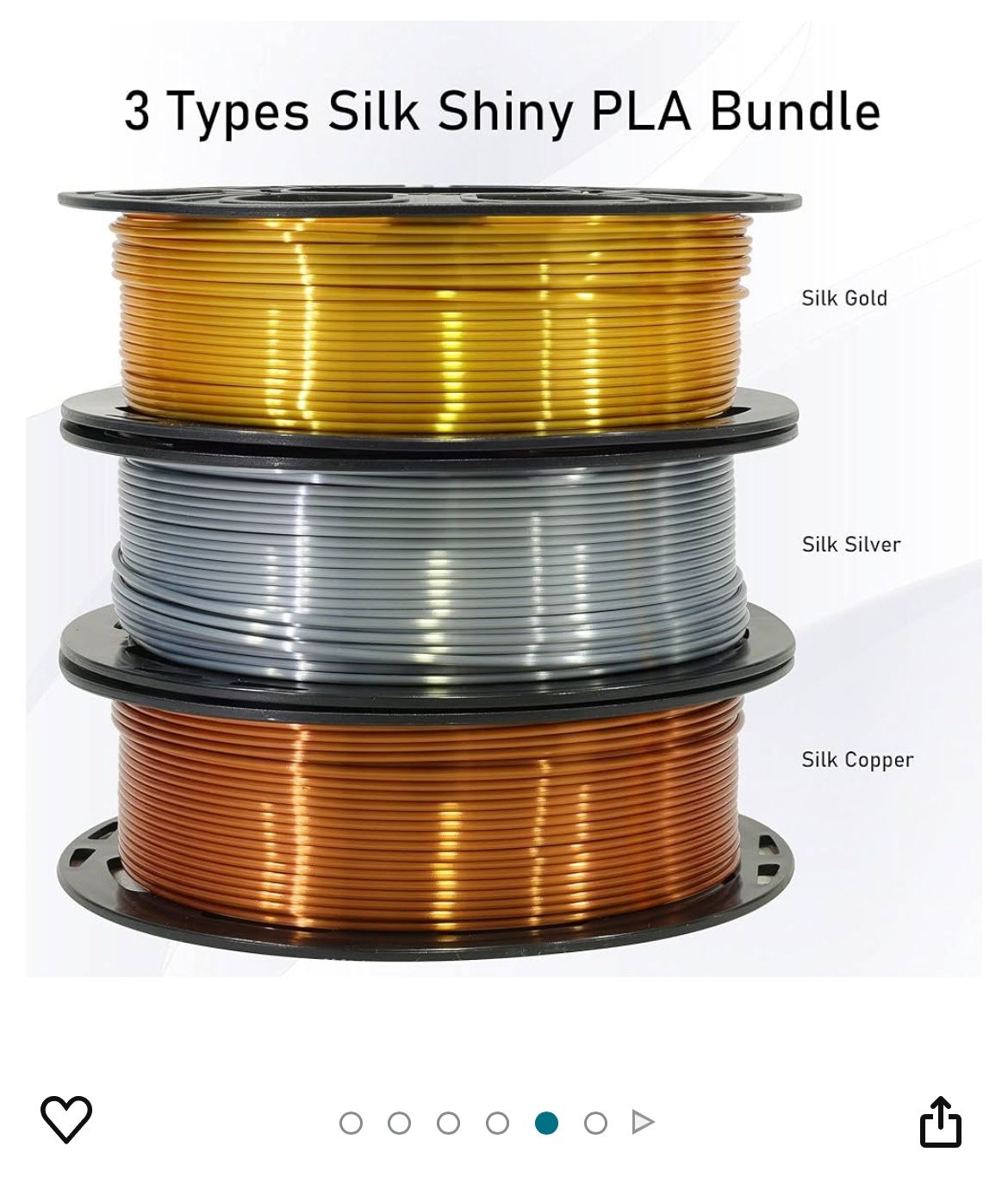 (Brand New) 3D Printer Filament - Gold Silver Copper bundles 