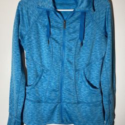 Athleta Strength Hoodie Full Zip Jacket Blue Space Dye Women's Size Small