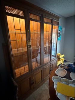 Solid wood display hutch