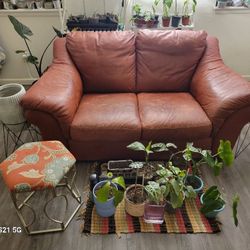 $74 July 4th Special: Genuine Red Leather Loveseat: Add a Splash of Style and Comfort to Your Home!