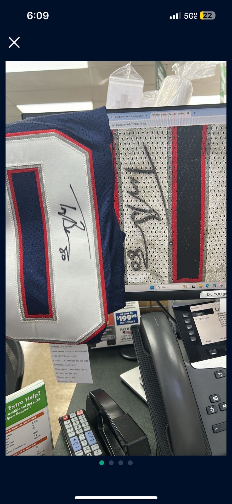 Troy Brown Autograph Jersey