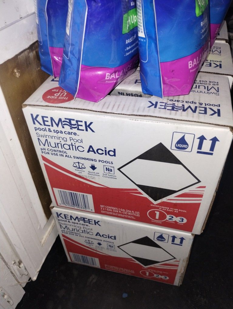 Pool Acid 8 New Boxes And 7 New Bags 