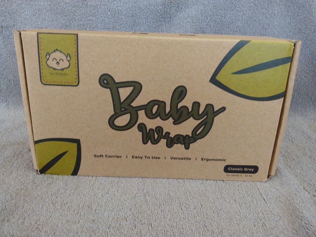 Baby Wrap Soft Carrier Classic Grey For Babies 5-35 Lbs by KeaBabies