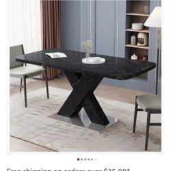 Faux Marble Table with Hidden Leaf
