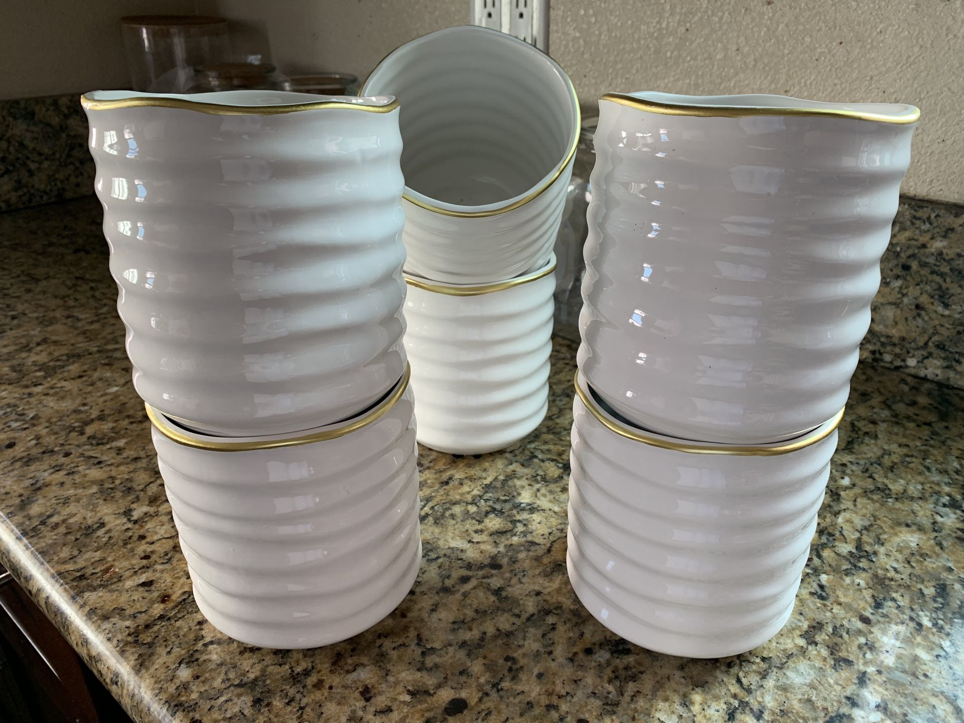 White Ceramic Flower Pots 5’. New $10