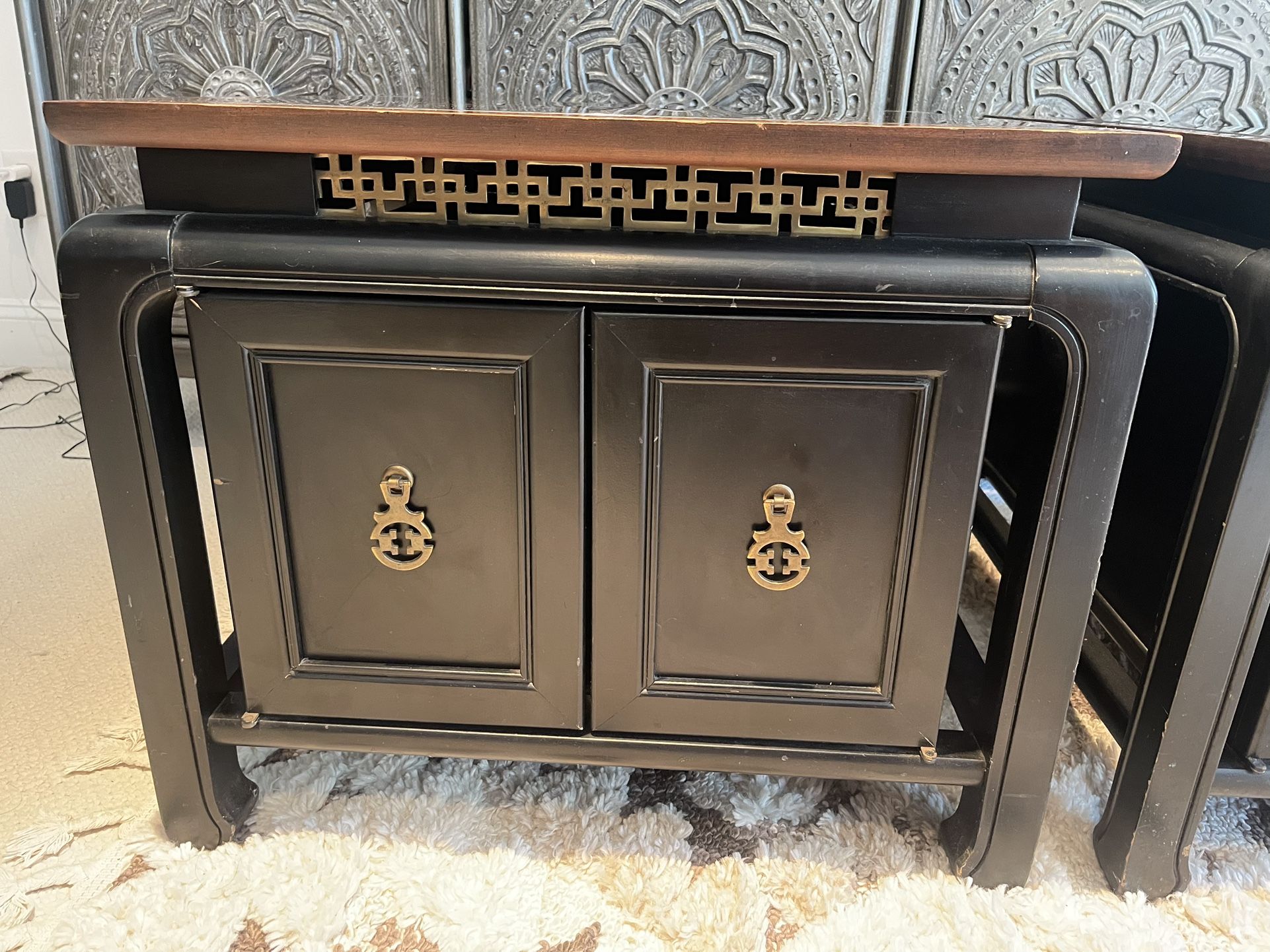 2 Mid Century Chinoiserie And Tables