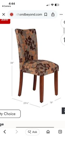 6 Parsons Dining Chairs - Textured Sage Florals