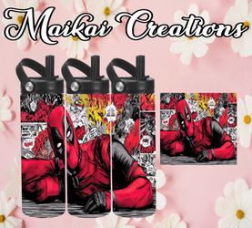 Dead pool custom tumbler water bottle