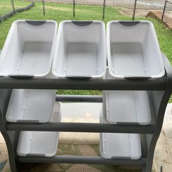 Kids Gray Toy Organizer With Baskets.